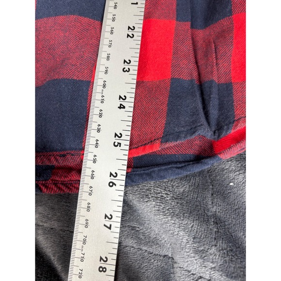 Mens‎ jnco Red and Navy Blue Plaid Flannel Long Sleeve Button Up Shirt - Picture 5 of 7